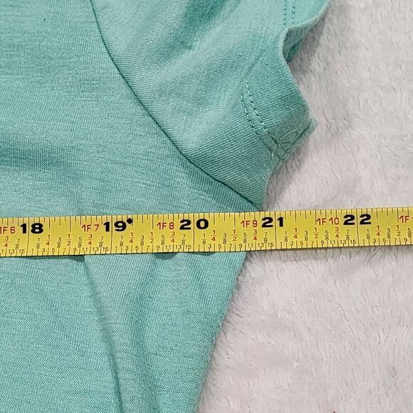 Rue 21 Womens Short Sleeve Top, Lace bottom & front pocket, Size XL, Teal - Picture 4 of 7